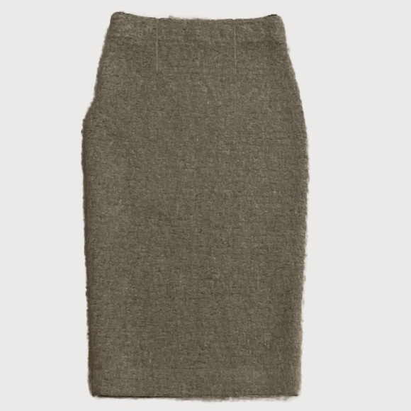 Zara Knit Mohair Blend Pencil Skirt High Waisted Camel Size Small Neutral NWT - Picture 3 of 10